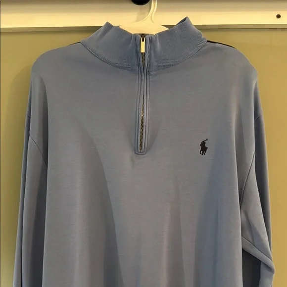 Ralph Lauren Blue Zip Up Sweater with Classic Style - Picture 3 of 9